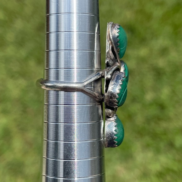 Scott Dave Navajo Sterling Silver Malachite Ring Size 7.75 - Picture 7 of 13